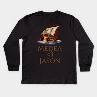 Medea <3 Jason - Ancient Greek Mythology Kids Long Sleeve T-Shirt